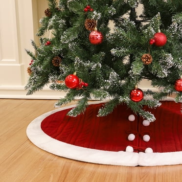39inch//100cm Snowman Santa Claus Elk Pattern Xmas Tree Base Cover Double Layers Xmas Tree Mat Christmas Decoration Supplies Xmas Tree Decor Christmas Tree Skirt Red